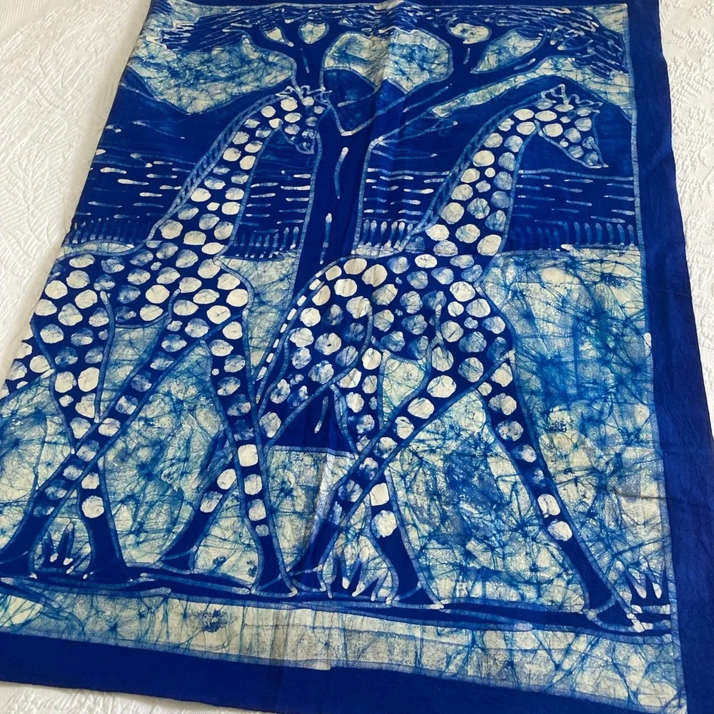 African wax print handmade batik fabric wall hangings lot of 3 - 33” x 45” - Picture 8 of 14